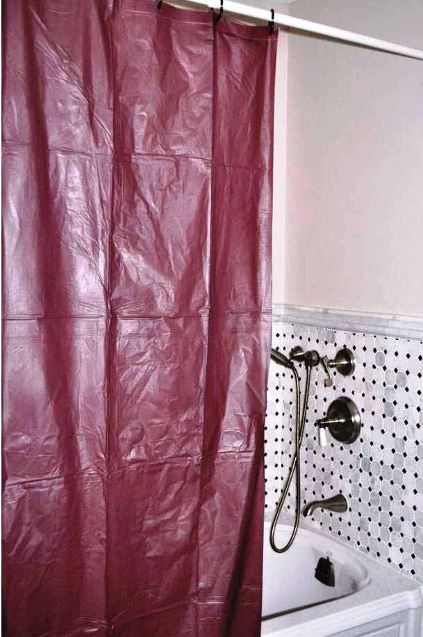 PVC Maroon Shower Curtain (12 sets/ctn)