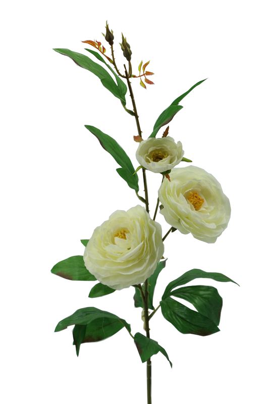 Tearose with 3 heads stem 90 cm, White (240 pc/ctn)