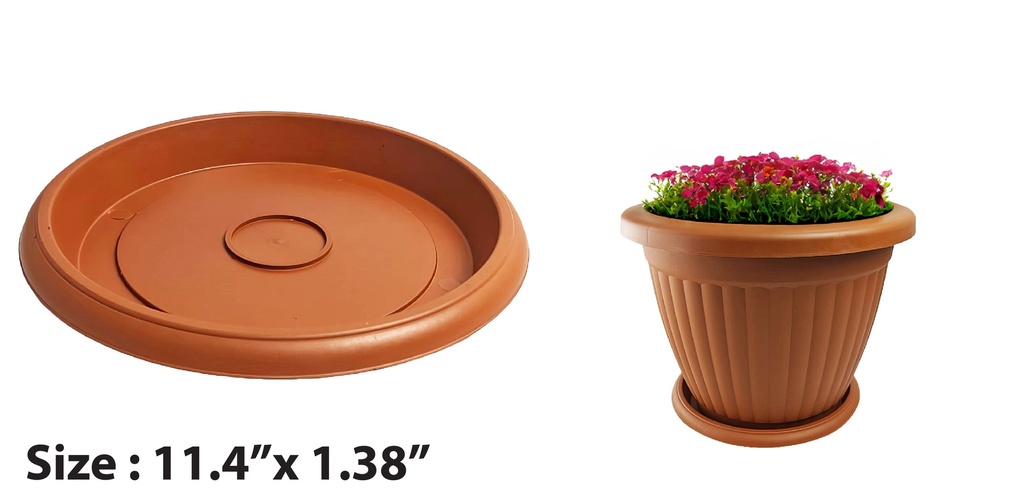 11.4" Flowerpot Tray, Terra Cotta (10 pc/bag)