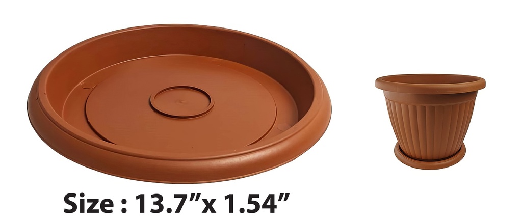 13.7" Flowerpot Tray, Terra Cotta (10 pc/bag)