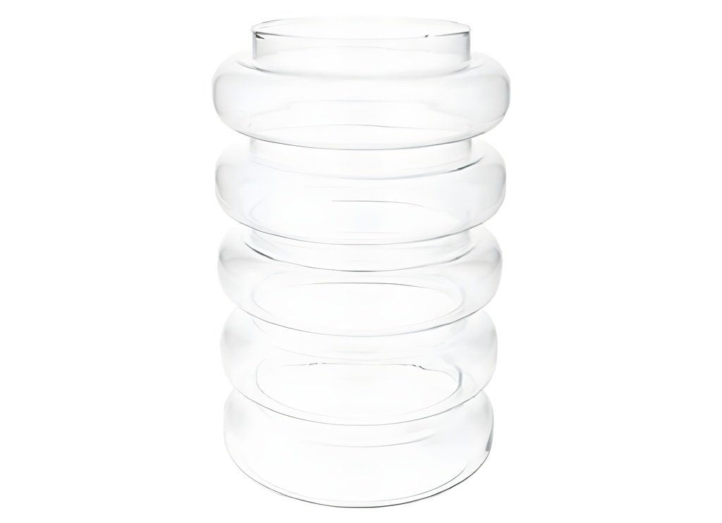 Clear Recycled glass Vase, H10.8"xD7.1",  27.5x18cm (4 pc/ctn)