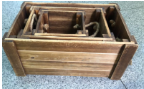 3 piece Flower Pot Wood Boxes set 38x23x18cm 28x19x16cm 17x15x15cm