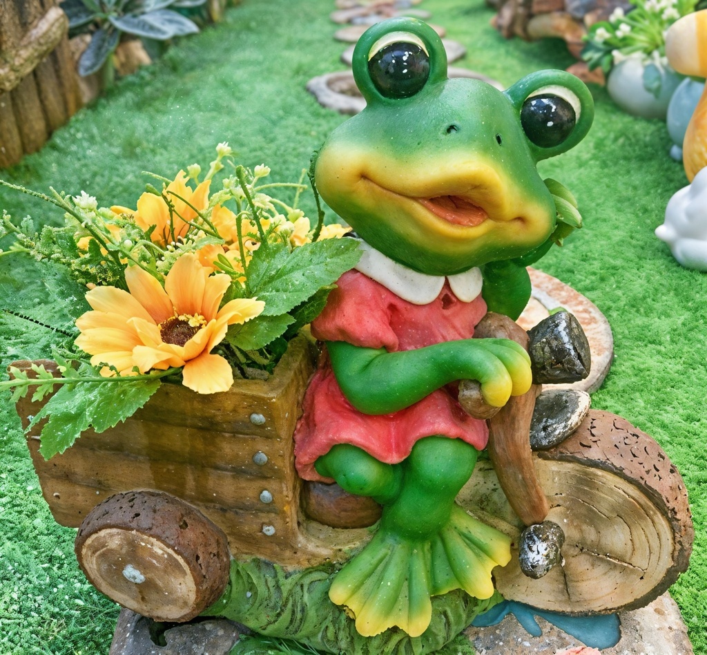 Resin frog 27.5x14x25cm