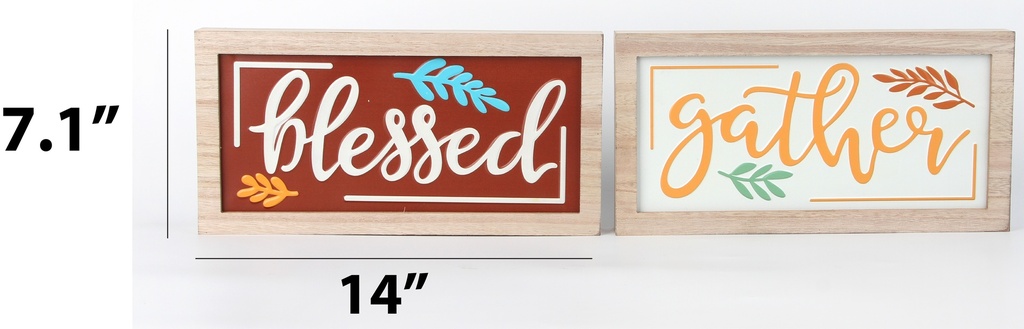 Harvest Table Decoration 14"x7.1"(35.5x3.5x18CM), Assorted Designs (24 pc/ctn)
