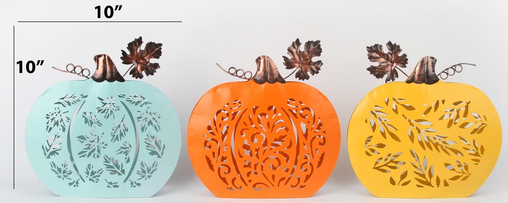 Harvest Decoration, Pumpkin 10"x10"(24.5X6.5X24.5CM), Assorted Designs (12 pc/ctn)