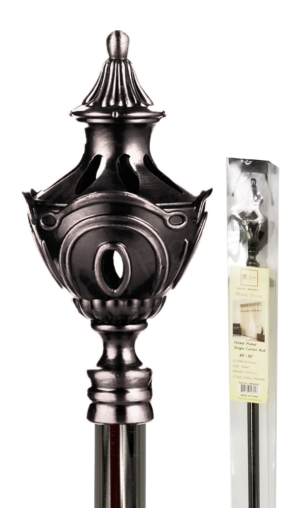 48-86" Nickel Plated Curtain Rod (12 pcs/ctn)