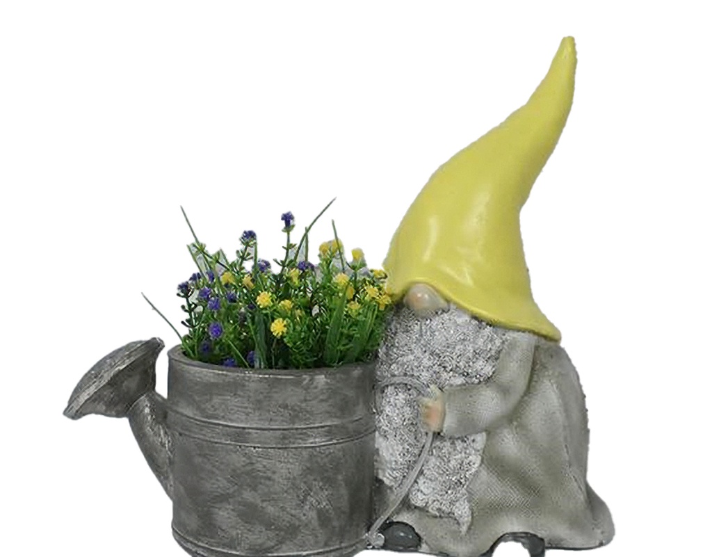 Gnome With Flower Pot, 13.78*5.91*12.2" (2 pc/ctn)