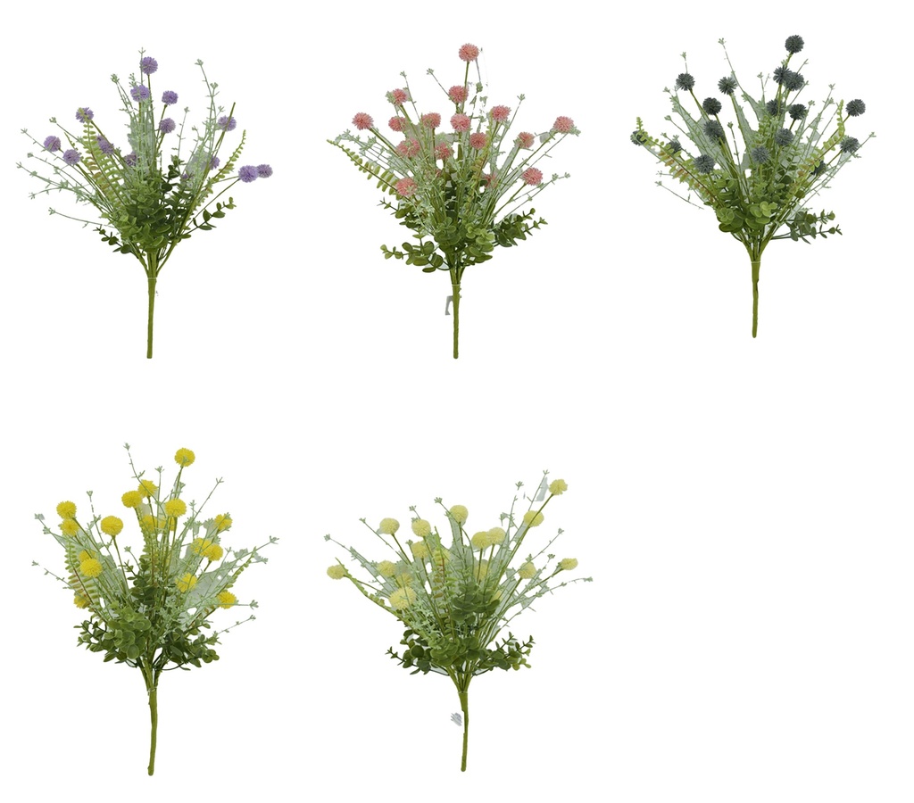 17" Pompom Bunch,Flower Head:18 pc,6 Colors Assorted (120 pc/ctn)