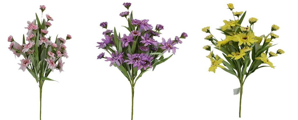 21" African Daisy Bush,Flowers Head:Big 8 pc,Small 16 pc,3 Colors Assorted (144 pc/ctn)