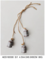 Metal Christmas Bell Hanging, 4.5x4.5x6.5/60cm (1PC/opp bag
24PCS/CTN)