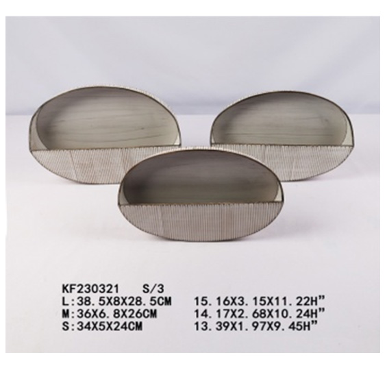 3 Set Iron Flower Planter, 36*22*18.5 CM, 33*19*16.5 CM, 30*16*14.5 CM (4 sets/ctn)