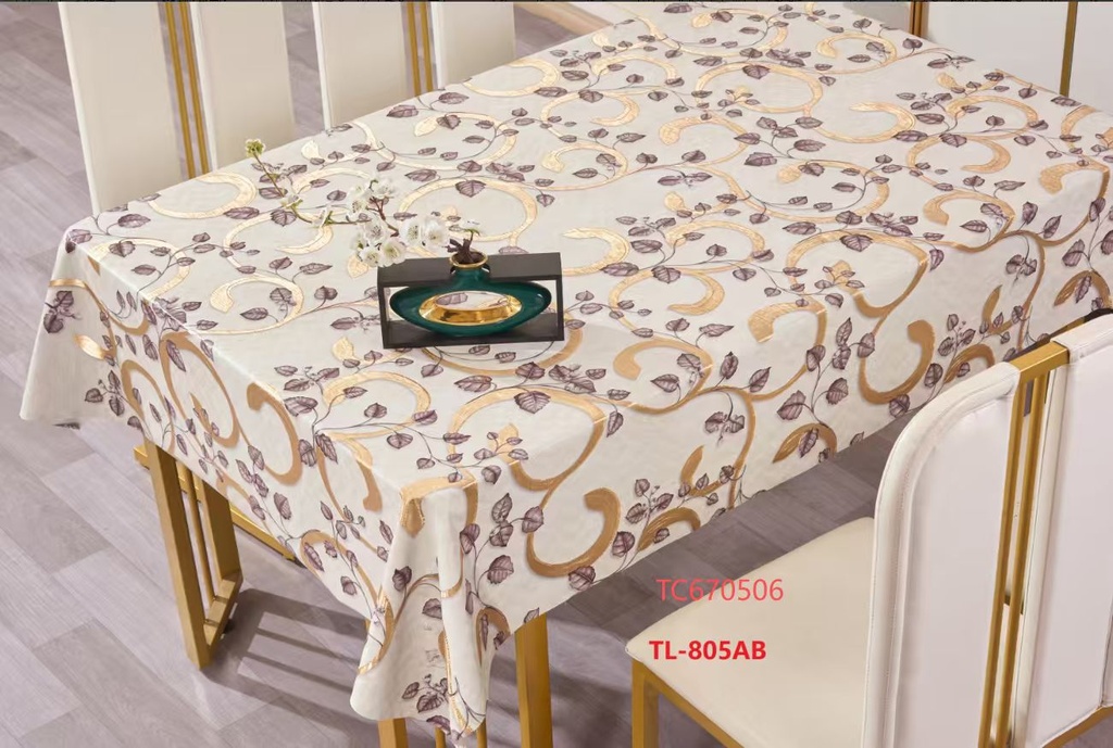300gsm 54" PVC Metallic Embossed Tablecloth, Christmas Design (40 Yard/Roll)