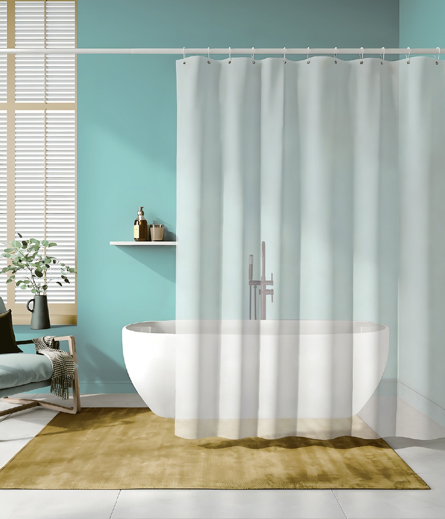 70 x 72" FROSTED PVC SHOWER CURTAIN 80 GSM (24 pcs/ctn)