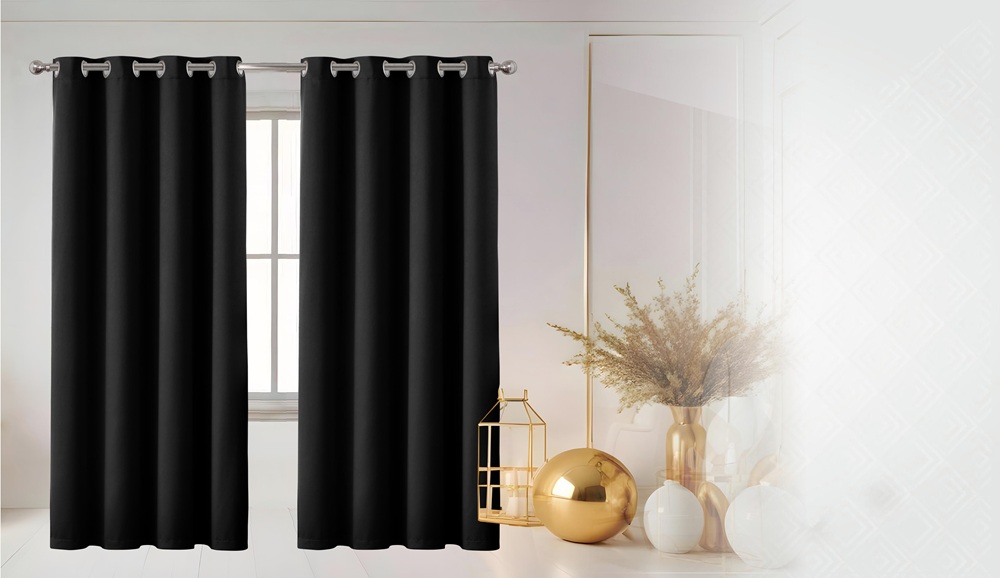 54"x84" Nora 90% Blackout Grommet Window Curtain, Solid Color, 100% Polyester (12 pc/ctn)