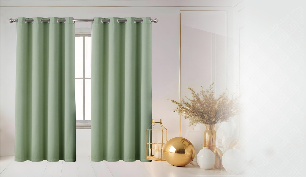 54"x84" Nora 90% Blackout Grommet Window Curtain, Solid Color, 100% Polyester (12 pc/ctn)