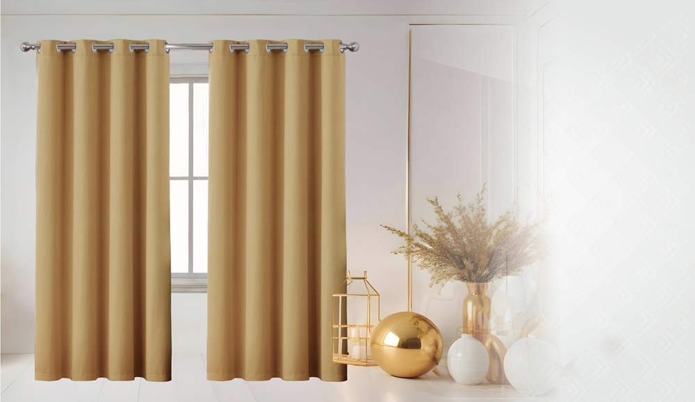54"x84" Nora 90% Blackout Grommet Window Curtain, Solid Color, 100% Polyester (12 pc/ctn)
