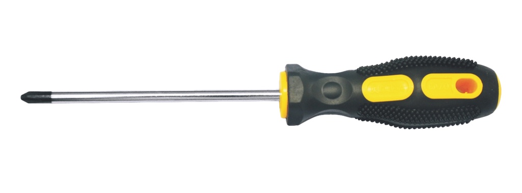 4.9"(12.5cm) Stainless Steel/TPR Phillips Screwdriver (144 pc/ctn)