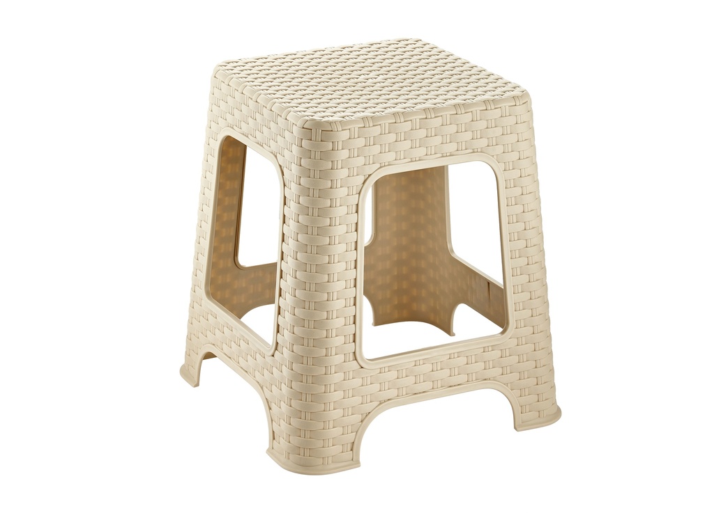 10.4x10.4x13" (26.5x26.5x33cm) Plastic Rattan Stool (12 pc/ctn)