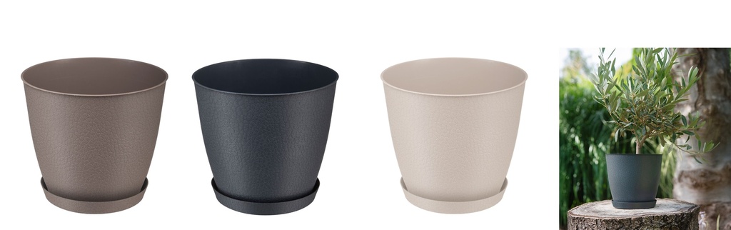 2.5 LT Flower Pot with Bottom Saucer, assorted Color (36 pc/ctn)