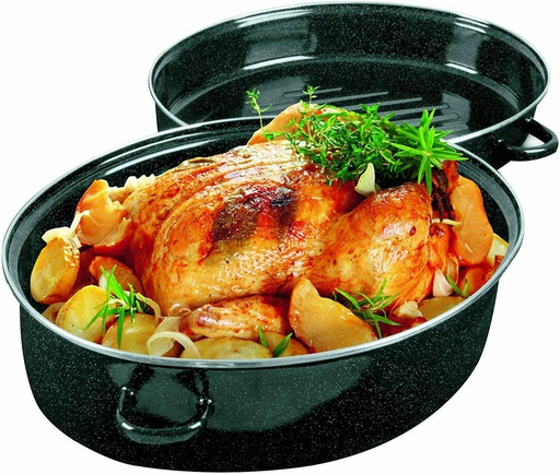 [5521] 15" Enamel Oval Roaster (3 pcs/ctn)
