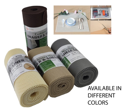 [BT023] 20' x 12" x 1/10" (600cmx30cmx0.26mm) PVC Anti-Slip Mat,Mixed Color (12 roll/ctn)