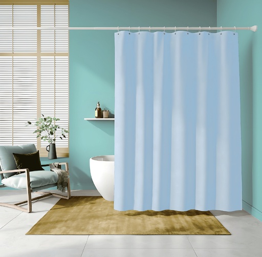 [BT1725] 70 x 72" LIGHT BLUE PVC SHOWER CURTAIN 83 GSM (24 pcs/ctn)