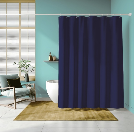 [BT1726] 70 x 72" NAVY BLUE PVC SHOWER CURTAIN 83 GSM (24 pcs/ctn)