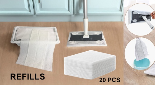 [C21-00003] 20 pc Wet Cleaning Cloth Refills for Aluminum Mop (6 pcs/ctn)