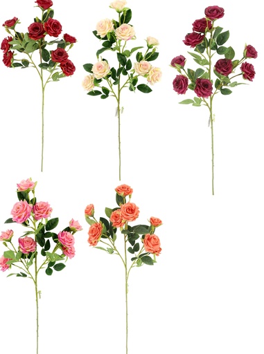 [FL6608] 65cm Rose Spray, 9 Flowers (240 pc/ctn)