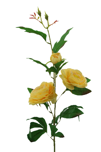 [FL6503-YG] Tearose with 3 heads stem 90 cm, Yellow (240 pc/ctn)