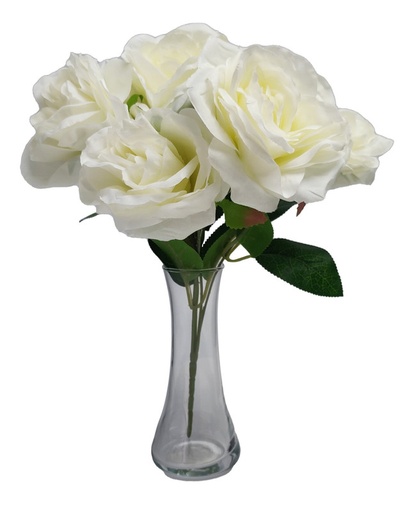 [FL6605] 5 Head Rose Bush, 29cm L, dia 9cm (288 set/ctn)