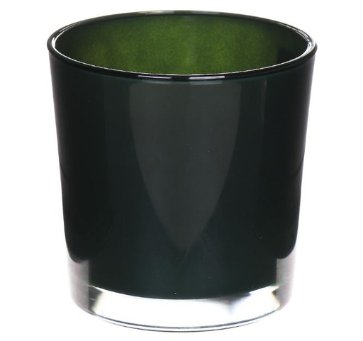 [GA1313GR] D13xH13 cm Heavy Duty Dark Green Cylinder Glass Vase (6 pcs/ctn)