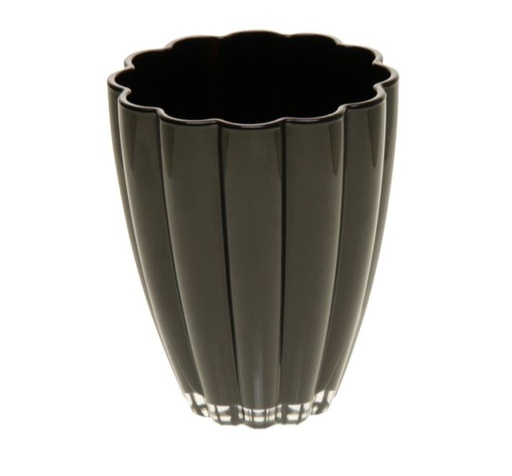 [GA1417BK] D14xH17 cm Black Bloom Glass Vase (5 pcs/ctn)