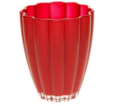 [GA1417RD] D14xH17 cm Wine Red Bloom Glass Vase (5 pcs/ctn)