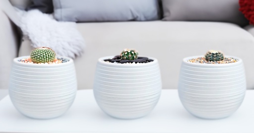 [FL0140WH] 3 pc 0.13LT Flower Pot, Milky White (12 set/ctn)