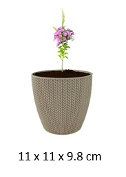 [FL0143BG] 0.5LT Flower Pot, Beige 11 x 11 x 9.8cm (60 pc/ctn)