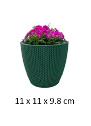 [FL0143GR] 0.5LT Flower Pot, Green 11 x 11 x 9.8cm (60 pc/ctn)