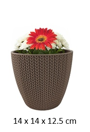 [FL0144BR] 1.4LT Flower Pot, Brown (40 pc/ctn)