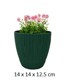 [FL0144GR] 1.4LT Flower Pot, Green (40 pc/ctn)