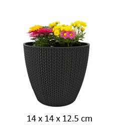 [FL0144GY] 1.4LT Flower Pot, Grey (40 pc/ctn)