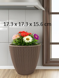 [FL0145BR] 2.5LT Flower Pot, Mocha (30 pc/ctn)