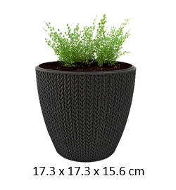 [FL0145GY] 2.5LT Flower Pot, Grey (30 pc/ctn)