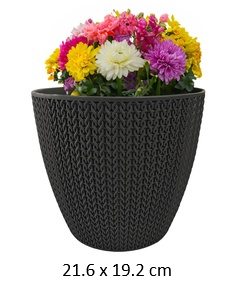 [FL0146GY] 5LT Flower Pot, Grey (30 pc/ctn)