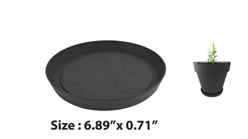 [FL0147GYT] 5.25" Flowerpot Tray, Grey (10 pc/bag)