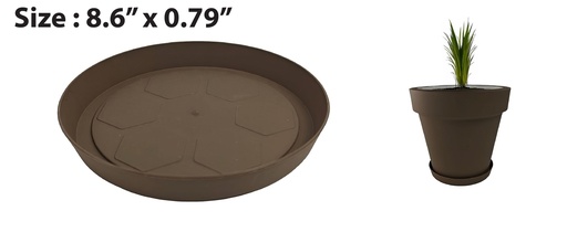 [FL0148BRT] 6.5" Flowerpot Tray, Grey (10 pc/bag)