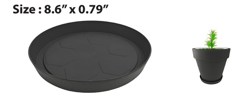 [FL0148GYT] 6.5" Flowerpot Tray, Grey (10 pc/bag)