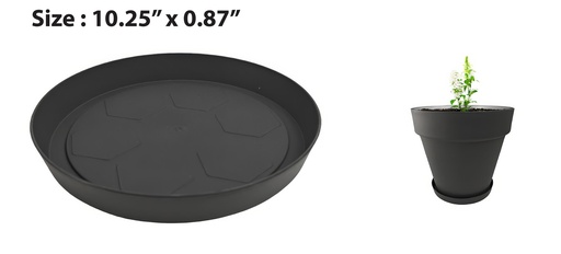 [FL0149GYT] 8" Flowerpot Tray, Grey (10 pc/bag)