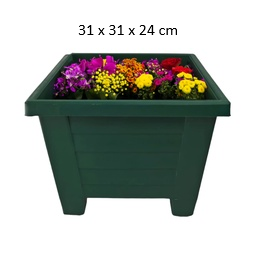 [FL0160GR] 15LT Squarel Flower Pot, Green (56 pc/bag)