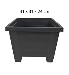 [FL0160GY] 15LT Squarel Flower Pot, Grey (56 pc/bag)