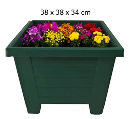 [FL0161GR] 30LT Squarel Flower Pot, Green (48 pc/bag)